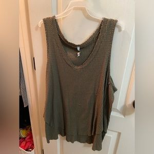 green flowy tank